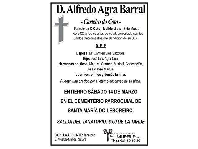 D. ALFREDO AGRA BARRAL.