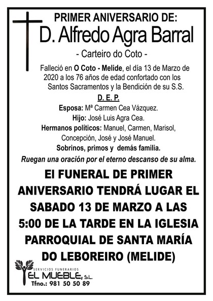 D. ALFREDO AGRA BARRAL.