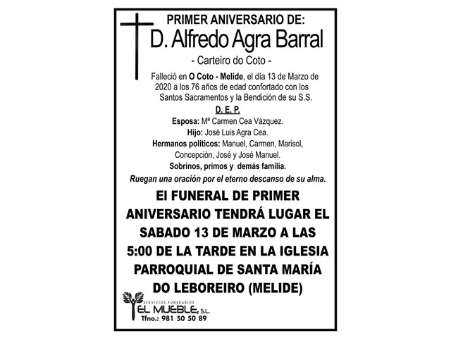 D. ALFREDO AGRA BARRAL.