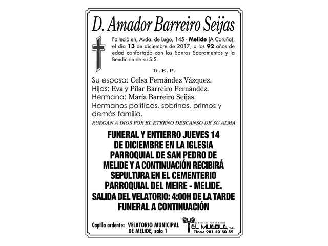 D. AMADOR BARREIRO SEIJAS