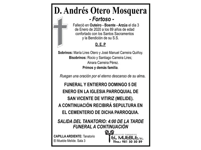 D. ANDRÉS OTERO MOSQUERA.