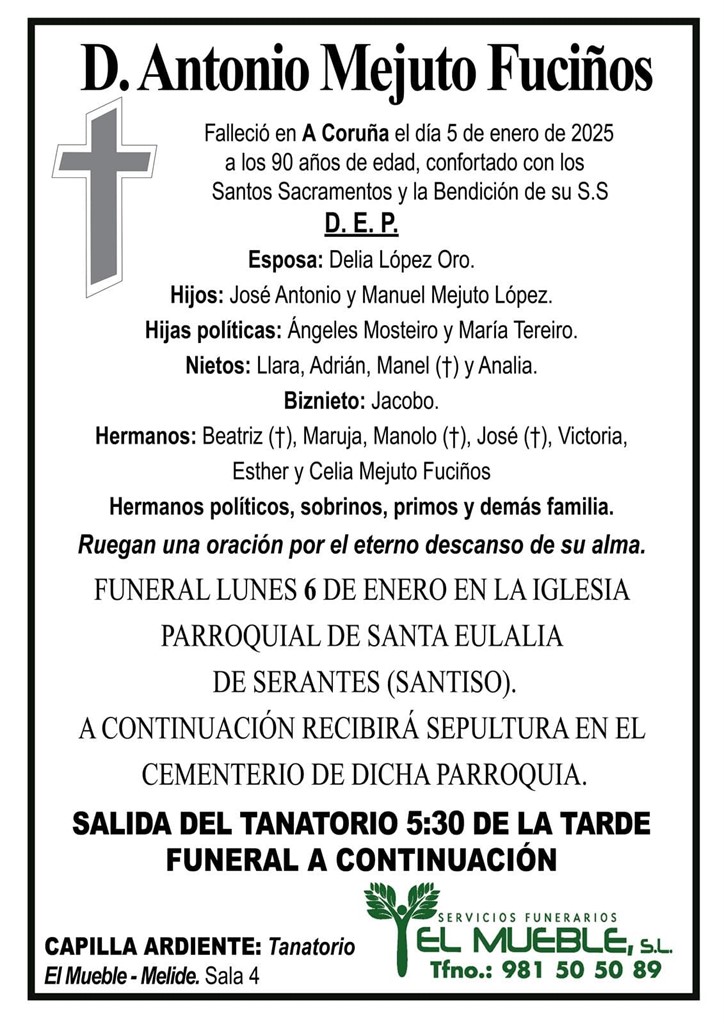 D. Antonio Mejuto Fuciños.