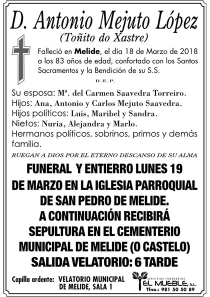 D. ANTONIO MEJUTO LÓPEZ