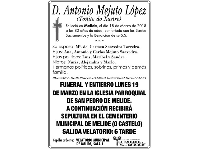 D. ANTONIO MEJUTO LÓPEZ