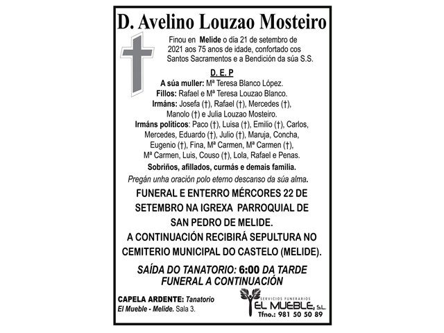 D. AVELINO LOUZAO MOSTEIRO.