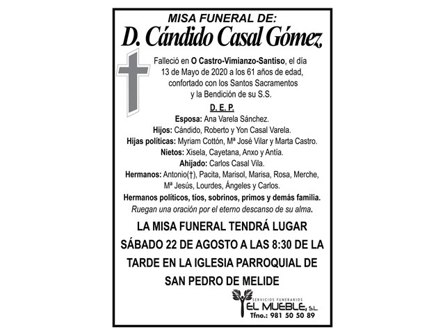 D. CÁNDIDO CASAL GÓMEZ.