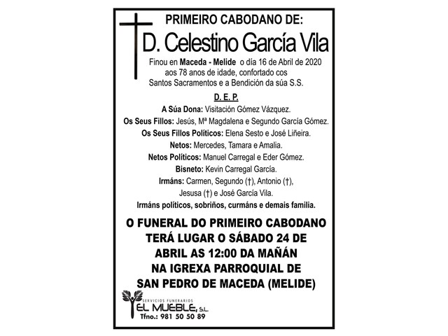 D. CELESTINO GARCÍA VILA