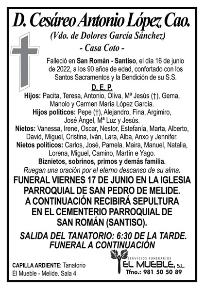 D. CESÁREO ANTONIO LÓPEZ CAO.