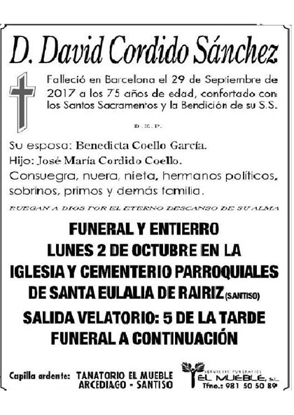 D. DAVID CORDIDO SANCHEZ
