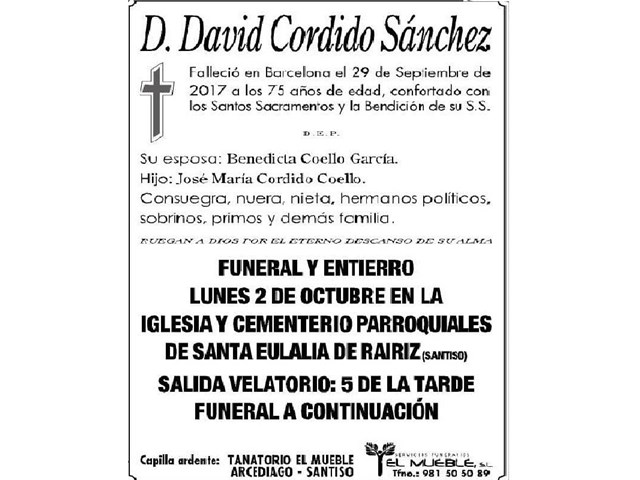 D. DAVID CORDIDO SANCHEZ