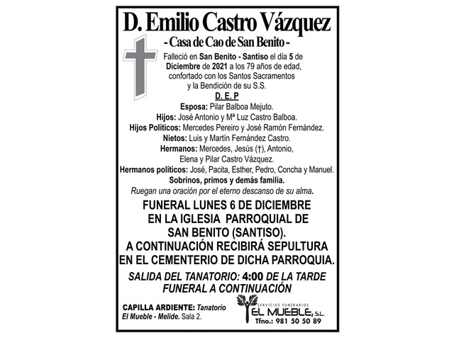 D. EMILIO CASTRO VÁZQUEZ.