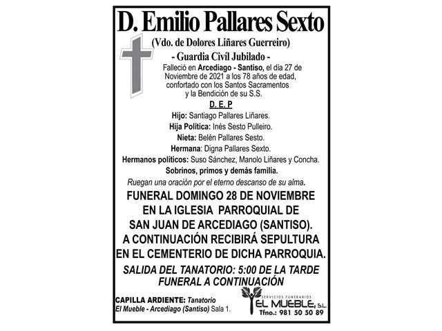 D. EMILIO PALLARES SEXTO.