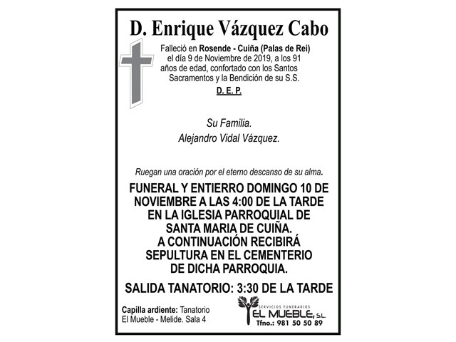 D. ENRIQUE VÁZQUEZ CABO.