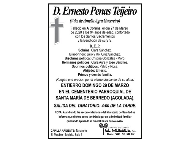 D. ERNESTO PENAS TEIJEIRO.