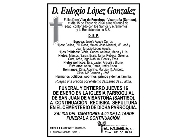 D. EULOGIO LÓPEZ GONZALEZ.