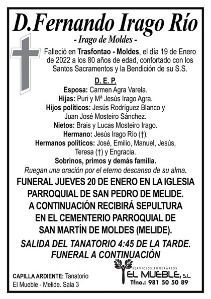 D. FERNANDO IRAGO RÍO.