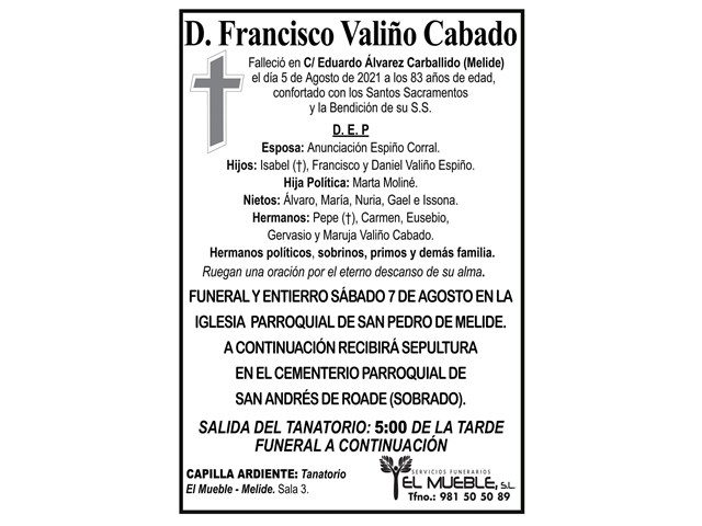 D. FRANCISCO VALIÑO CABADO.