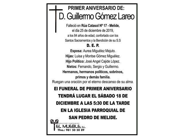 D. GUILLERMO GÓMEZ LAREO.