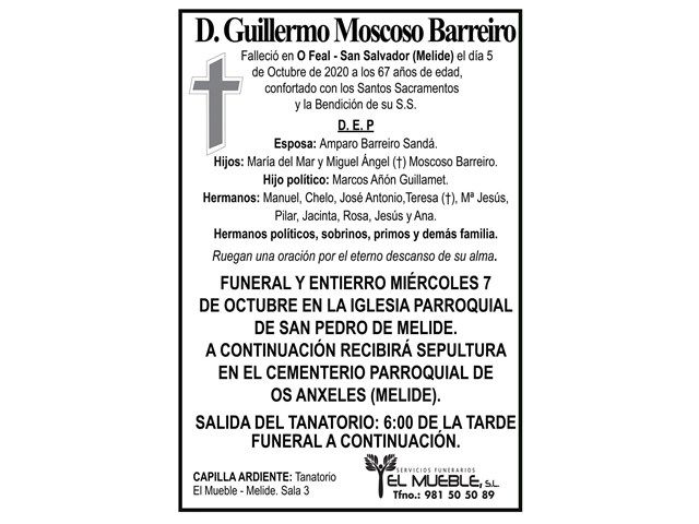 D. GUILLERMO MOSCOSO BARREIRO.