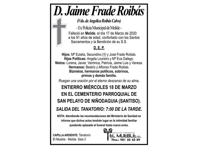 D. JAIME FRADE ROIBÁS.