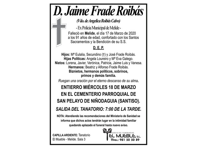 D. JAIME FRADE ROIBÁS.