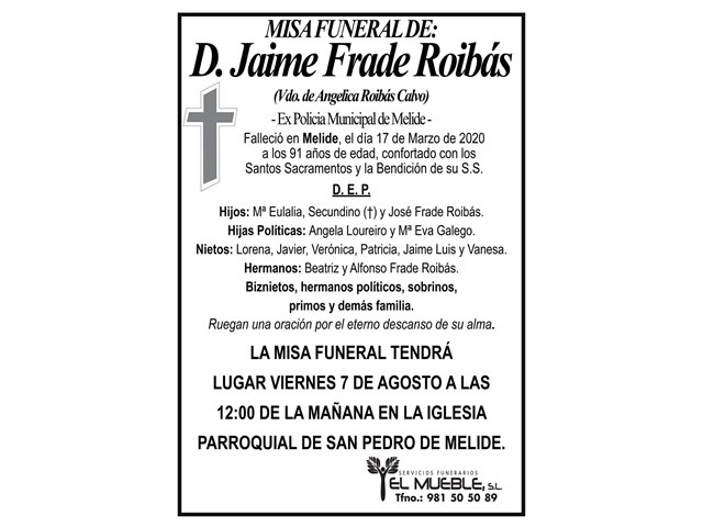 D. JAIME FRADE  ROIBÁS.