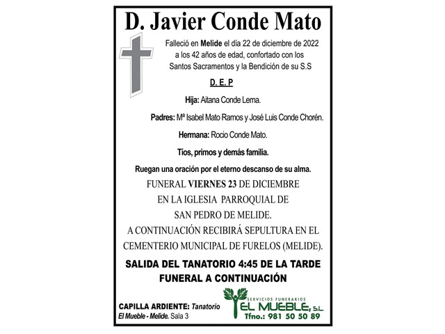 D. JAVIER CONDE MATO.