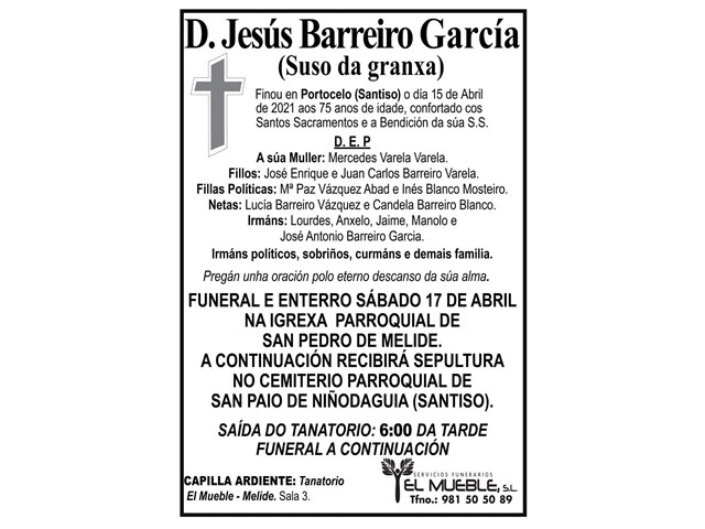D. JESÚS BARREIRO GARCÍA.