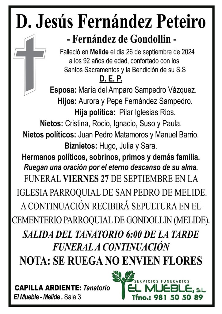 D. JESÚS FERNÁNDEZ PETEIRO.