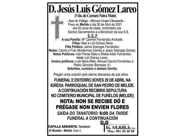 D. JESÚS LUIS GÓMEZ LAREO.