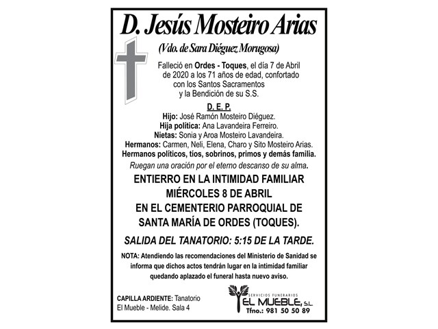 D. JESÚS MOSTEIRO ARIAS
