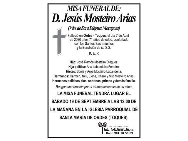 D. JESÚS MOSTEIRO ARIAS.
