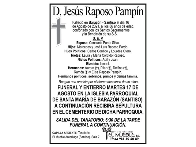 D. JESÚS RAPOSO PAMPÍN.