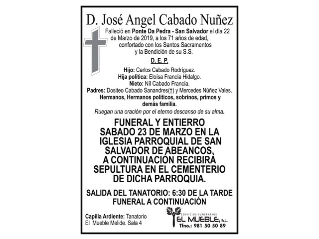 D. JOSÉ ANGEL CABADO NUÑEZ