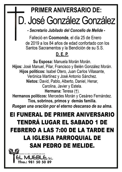 D. JOSÉ GONZÁLEZ GONZÁLEZ.