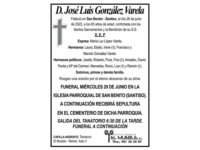 D. JOSÉ LUIS GONZÁLEZ VARELA.