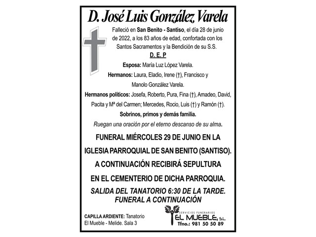 D. JOSÉ LUIS GONZÁLEZ VARELA.