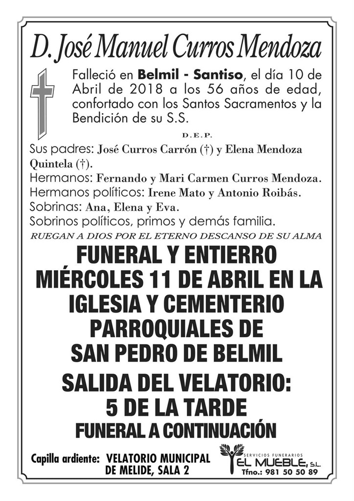 D. JOSE MANUEL CURROS MENDOZA