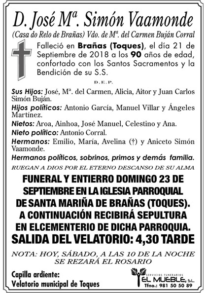 D. JOSÉ MARIA SIMÓN VAAMONDE