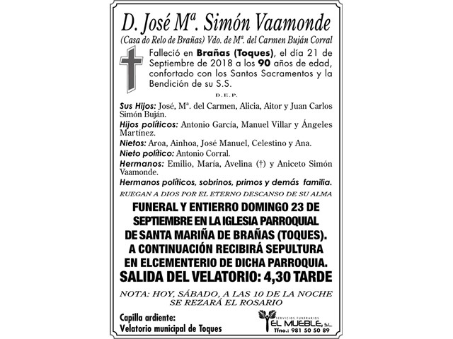 D. JOSÉ MARIA SIMÓN VAAMONDE