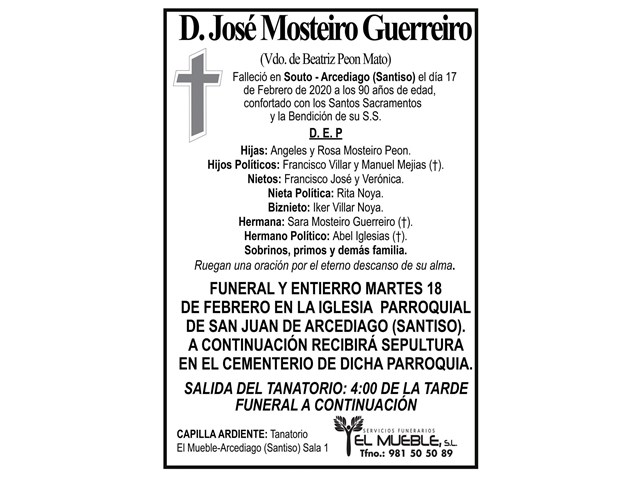 D. JOSÉ MOSTEIRO GUERREIRO.