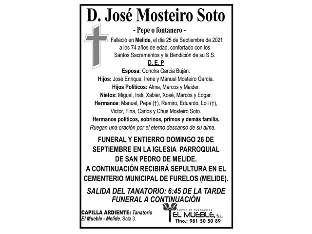 D. JOSÉ MOSTEIRO SOTO.