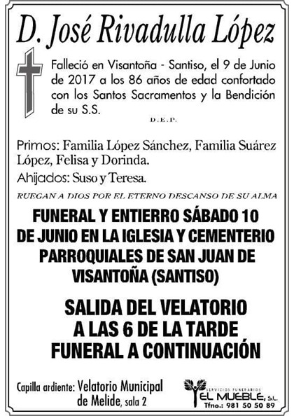 D. JOSÉ RIVADULLA LÓPEZ