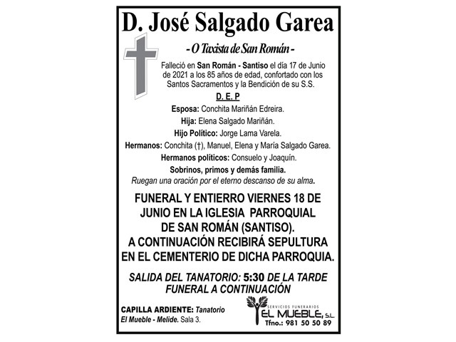 D. JOSÉ SALGADO GAREA.