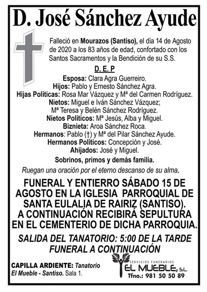 D. JOSÉ SÁNCHEZ AYUDE.