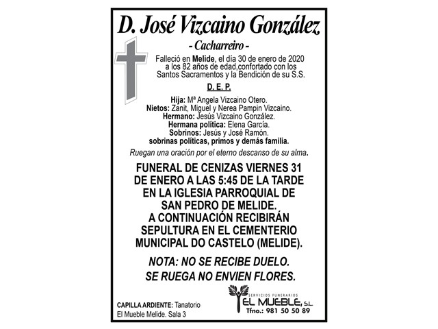 D. JOSÉ VIZCAINO GONZÁLEZ.