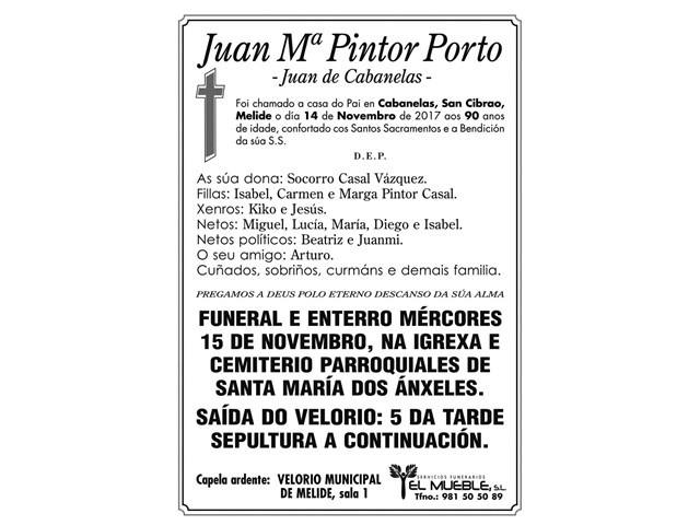 D. JUAN MARIA PINTOR PORTO