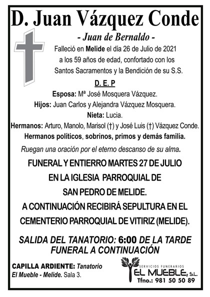 D. JUAN VÁZQUEZ CONDE.