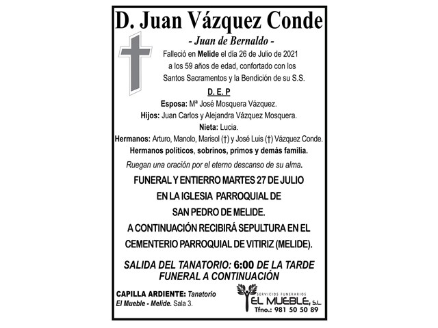 D. JUAN VÁZQUEZ CONDE.