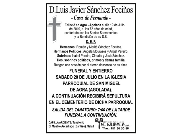 D.LUIS JAVIER SÁNCHEZ FOCIÑOS.